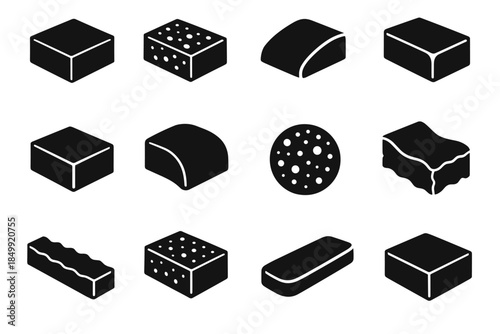 Bubble pore vector smooth strip icons foam airy icon field compressible plate