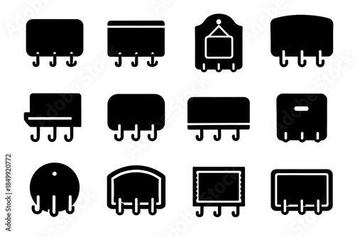 Mounting tile entryway plate frame board bead modern vector icon slot curved