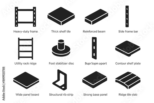 Icon beam disc structural icons utility wide frame vector bar shelf open