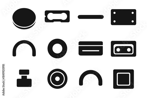 Panel disc stabilizer ridge component vector icon components cavity kitchen load scale