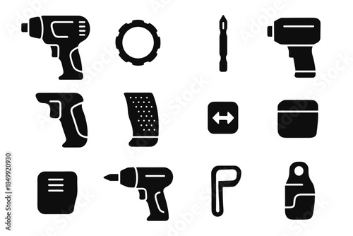 Belt collar icons icon driver vector switch front screwdriver battery electric hanging