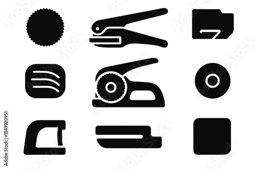 Hub vector handle ridge embosser feed contour wheel embossing icon tape set