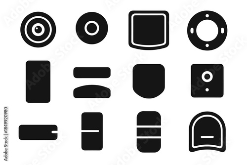 Plate icon dome lens vector frame icons doorbell sensor tile camera front