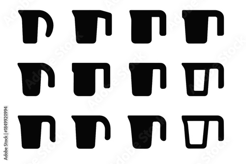 Frame jug plate vector contour grip arc slab modern icon measuring rim