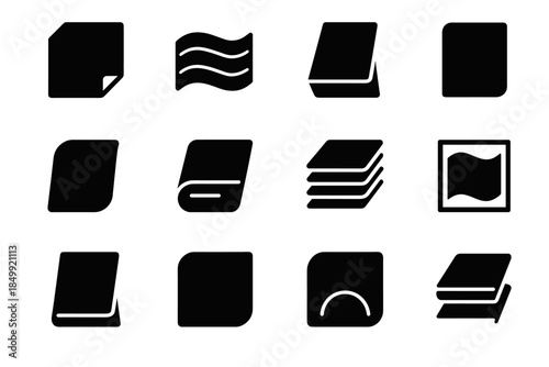 Panel stabilizer tissue sheet modern icon compact vector tile stack band strip