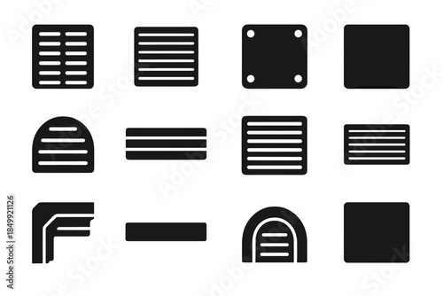 Grill vector arc vent rounded icon mount slab stabilizer strip cavity