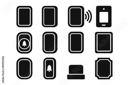 Icons vector compact stabilizer ridge base edge icon wave contour strip doorbell