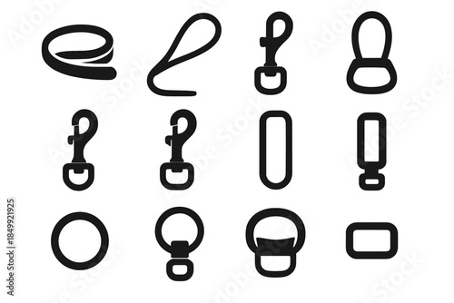 Swivel stabilizer leash rounded bar icon vector smooth dog arc handle support