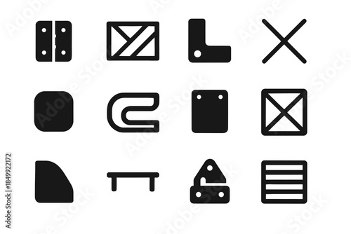 Laundry bracket icon icons hinge contour rack piece arc frame slab cavity