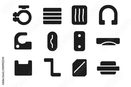 Universal band lock cavity vector line support icon pad contour arc slab