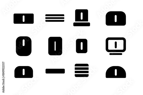 Icon monitor vector panel slab band tile slot support ridge icons stand