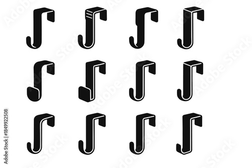 Mount ridge arc icon hanger door hook metal stabilizer piece edge slab