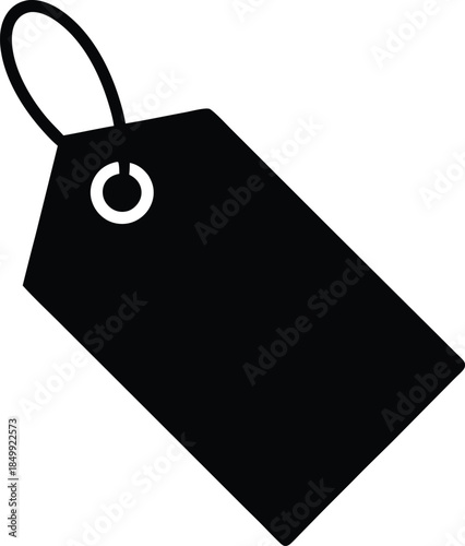 Price Tag Icon Black Vector silhouette