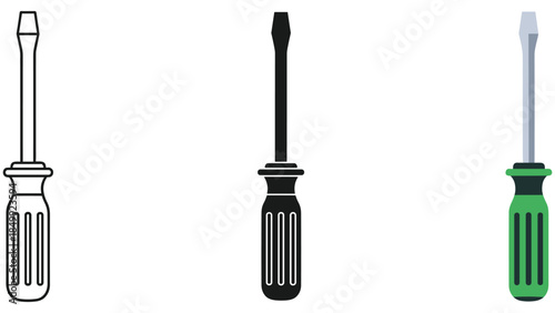 Screwdrivers in different colors and styles