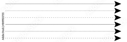 Set of long dashed, dotted lines. Different lines for notebook pages, divider border