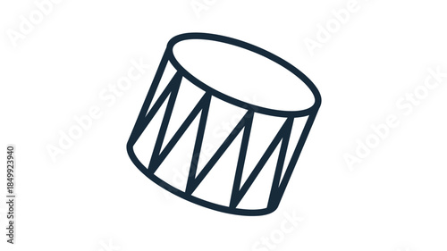 Simple illustration of a cylindrical drum with dark blue lines