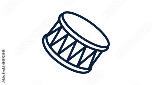 Simple line drawing of a classic cylindrical drum with textured sides