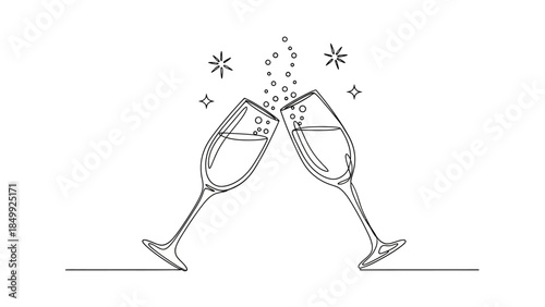 wine glass with sparkles