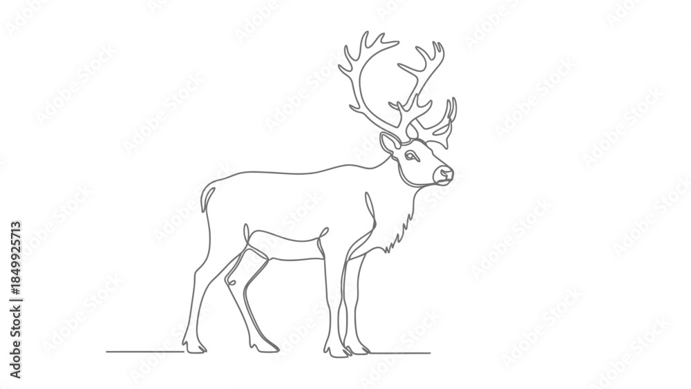 Fototapeta premium deer running minimalistic line art