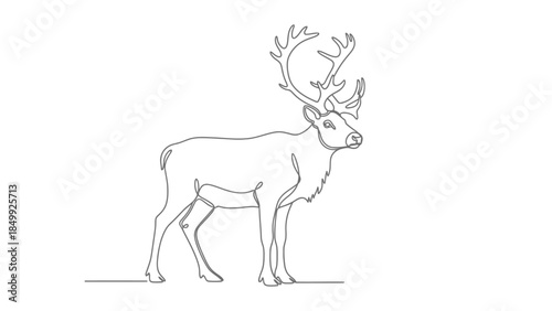 deer running minimalistic line art