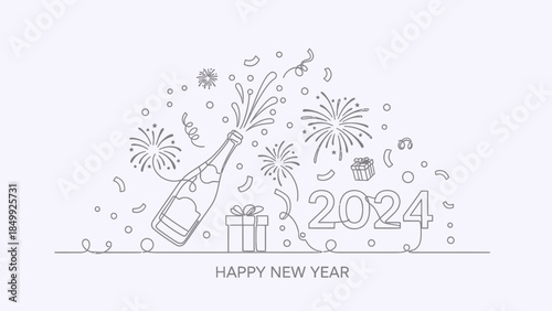 new year celebration, champagne bottle