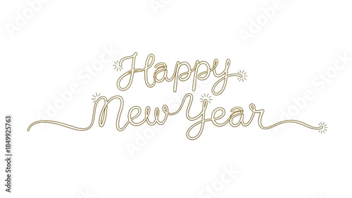 golden shiny hello new year text