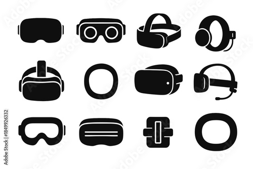 Icon sensor headset pad top icons lens vr vector bridge tension padding