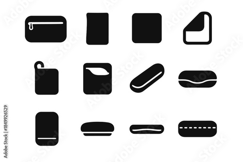 Contour vector eyewear curve storage pad sleeve inner outline icons icon fabric