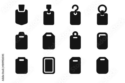 Thin curve holders tag adapter bracket icon line plate secure hook vector