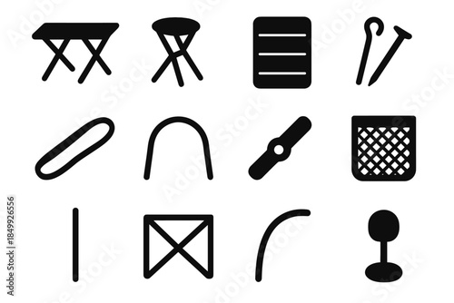 Vector frame bar pad compact essentials strip icons joint camping icon stool