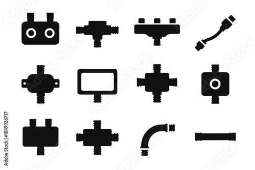 Panel arc hinge splitters tile rim icons slab icon vector cable guard