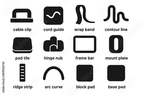 Contour frame vector plate icon icons ridge cable clip hinge management tile