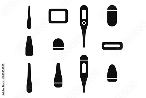 Icon sealing lcd pad head vector thermometer screen frame bar digital cover