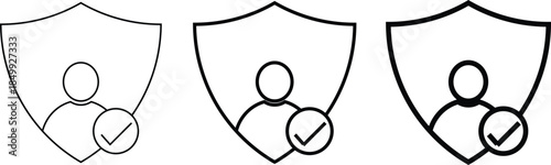 authentication icon. User Verification Symbols. Identity authentication icons. Account access and verification signs
