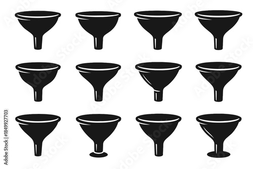 Slab spout base disc stable mouth vector icon wall cone funnel ridge