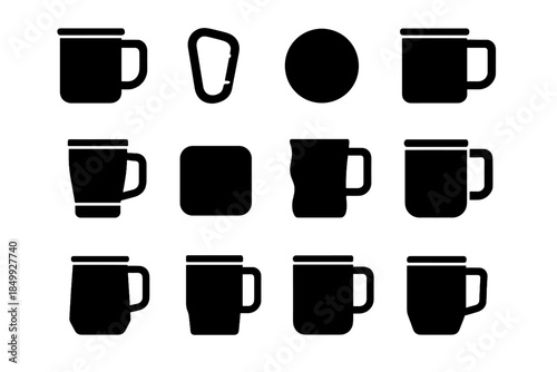 Rugged contour loop adventure drinkware outdoor compact rim vector icon icons reinforced