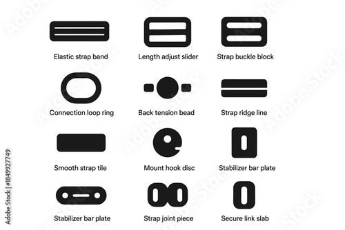 Strap icon icons component disc secure vector tile connection tension edge adjust