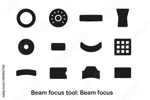 Beam curved vector icon guide optic grid focus stable slab arc