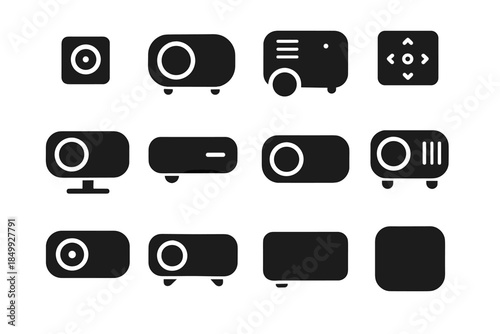 Vector rear icon connector projector ridge top block icons micro mini recessed