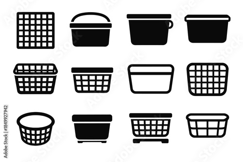 Icon basket lightweight arc strip storage disc handle tile mesh contour slab