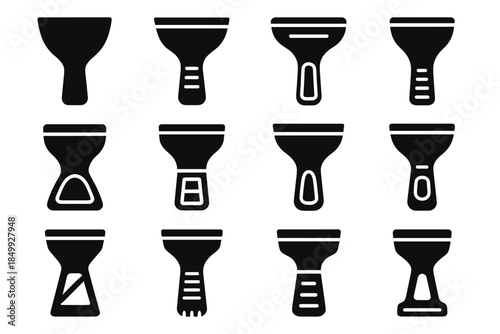 Icons ice arc scraper vector stabilizer wide slab frame strip tile icon