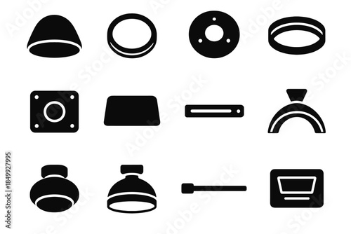 Dome contour diffuser fan light base fixture vector ceiling housing ridge band