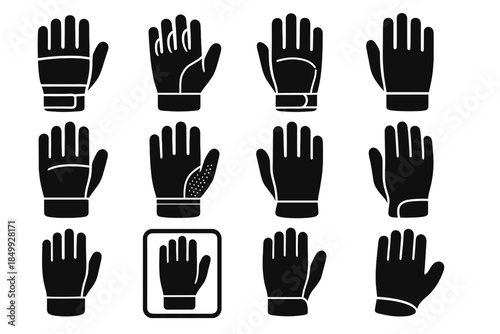 Icons glove padded wrist rounded slab vector band panel icon garden gloves