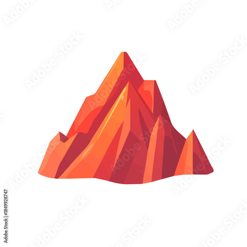 An Imaginary 2D flat icon lava mountain, modern element in vector and EPS format, clean vector, isolated on a white background, An Icon clipart set