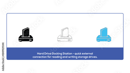 Hard drive docking station for quick storage drive connection