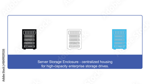 Server storage enclosures for centralized high-capacity enterprise storage drives