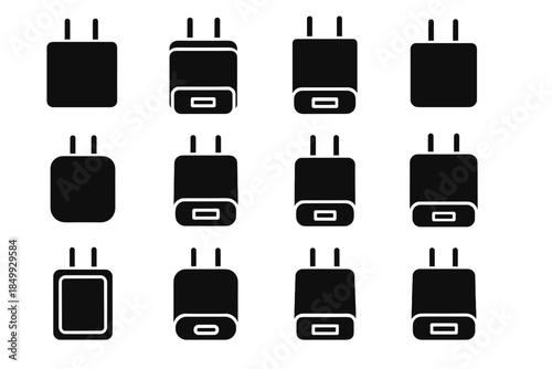 Icon slab plate frame contour tile charger vector cavity support edge usb