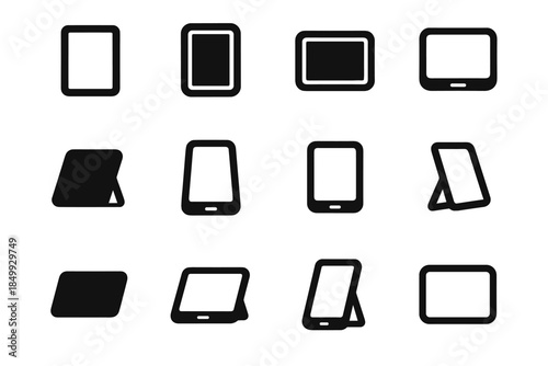 Pad digital slab modern arc icon vector cavity frame compact smooth rounded