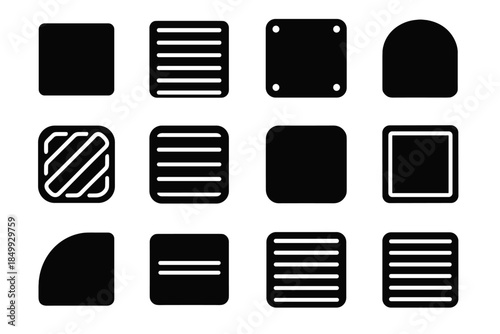 Mat proof cavity edge icon vector smooth layer contour strip arc tile