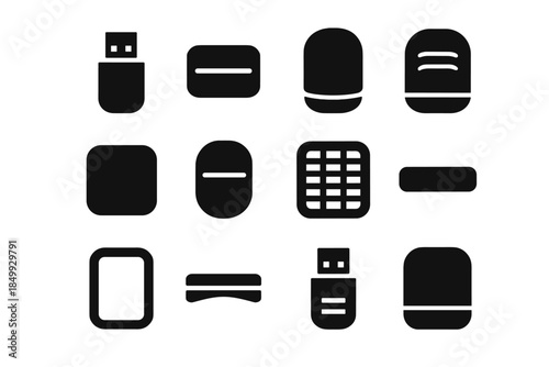 Usb compact stabilizer air icon strip purifier vector connector base contour mount